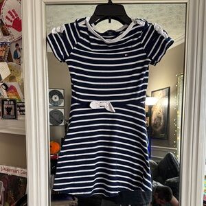 Tommy Hilfiger Navy and White Striped Kids Casual Dress